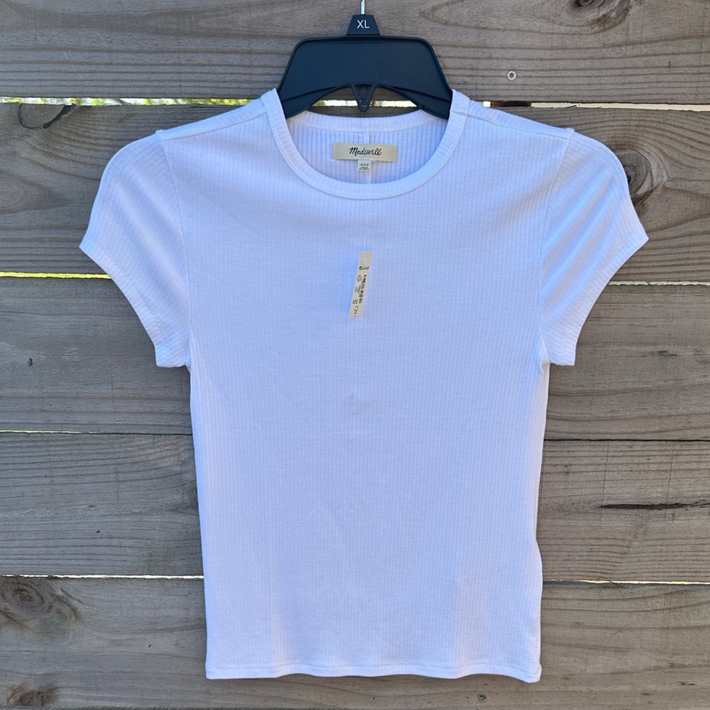 NWT Madewell white ribbed tshirt XXS basic classic